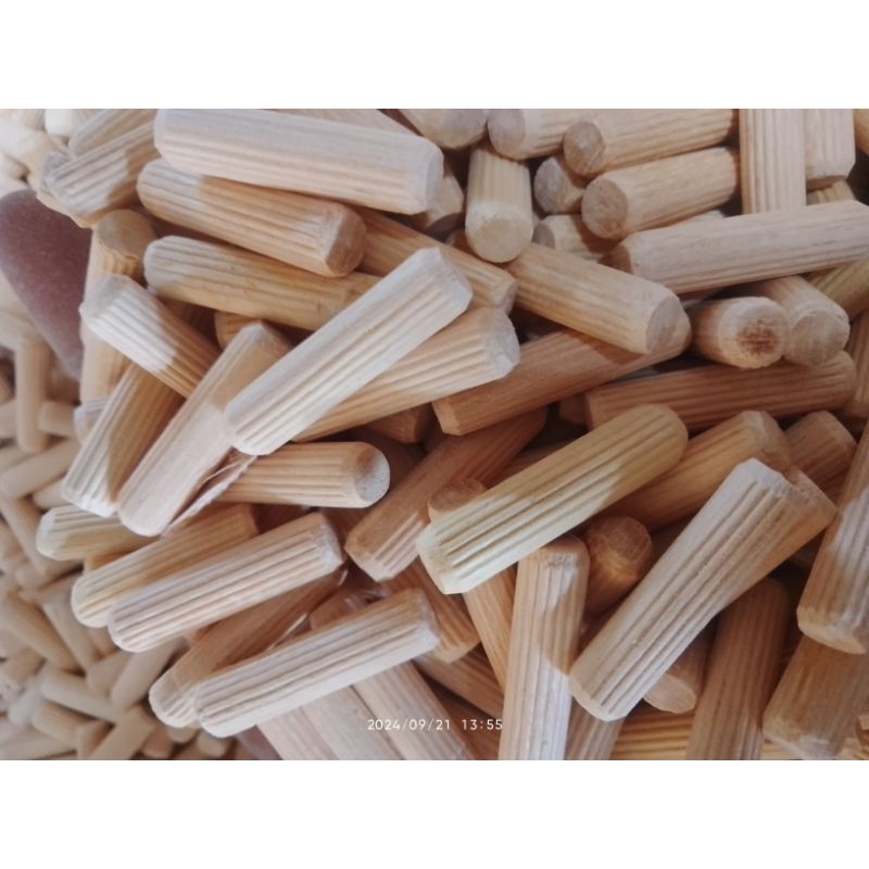 paku dowel alur dan ulir ukuran 8mm isi 100pcs