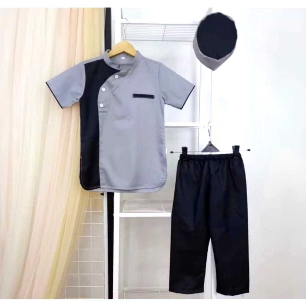SETELAN KOKO SAMPING UNTUK ANAK LAKI-LAKI / BAJU MUSLIM UNTUK ANAK LAKI-LAKI UMUR 1-12 TAHUN