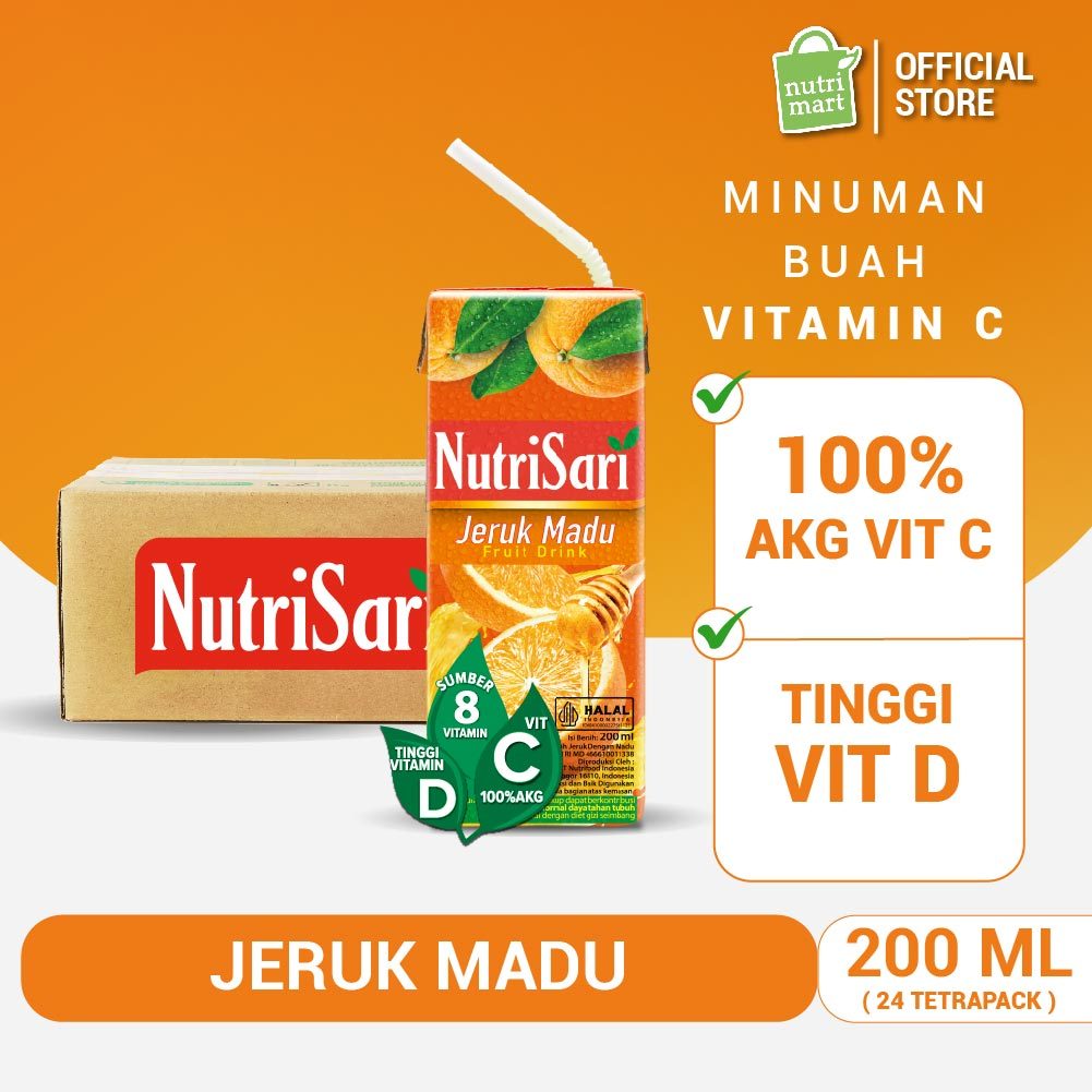 

NutriSari RTD Jeruk Madu 200 ml (24 pcs) - Minuman Buah Vitamin C