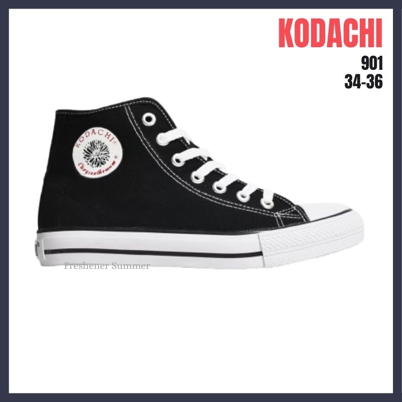 Sepatu Kodachi 901 Sneakers Tinggi Kids Anak - Hitam Putih Original