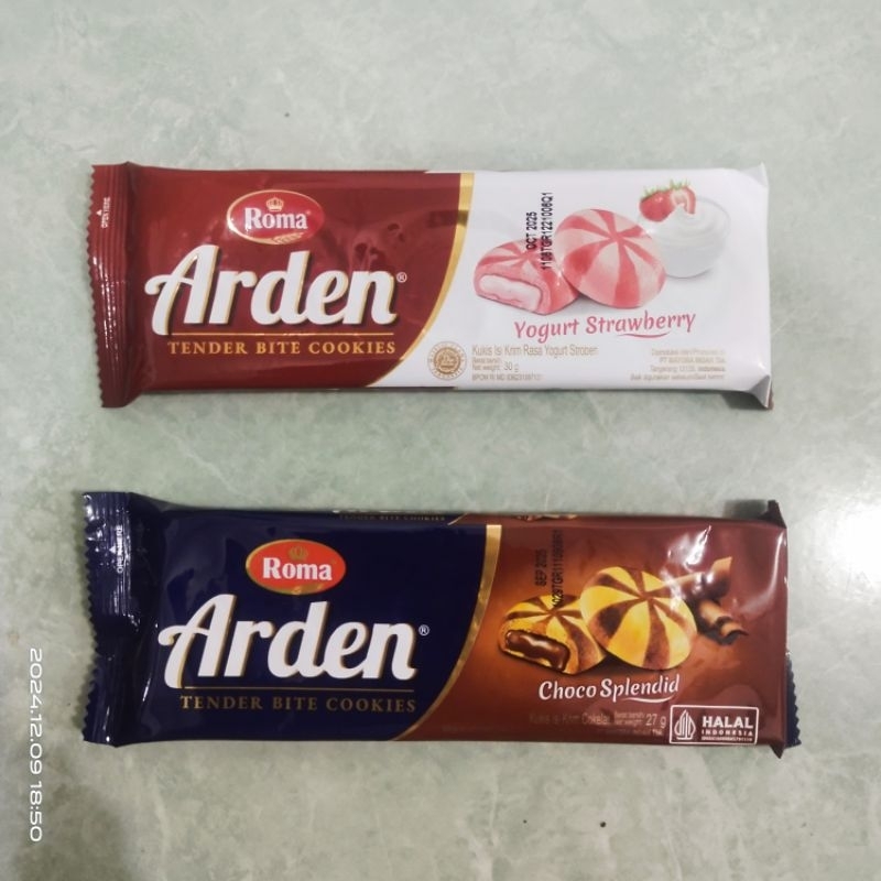 

Roma Arden Tender Bite Cookies Choco Splendid 27g atau Yogurt Strawberry 30g 2pcs