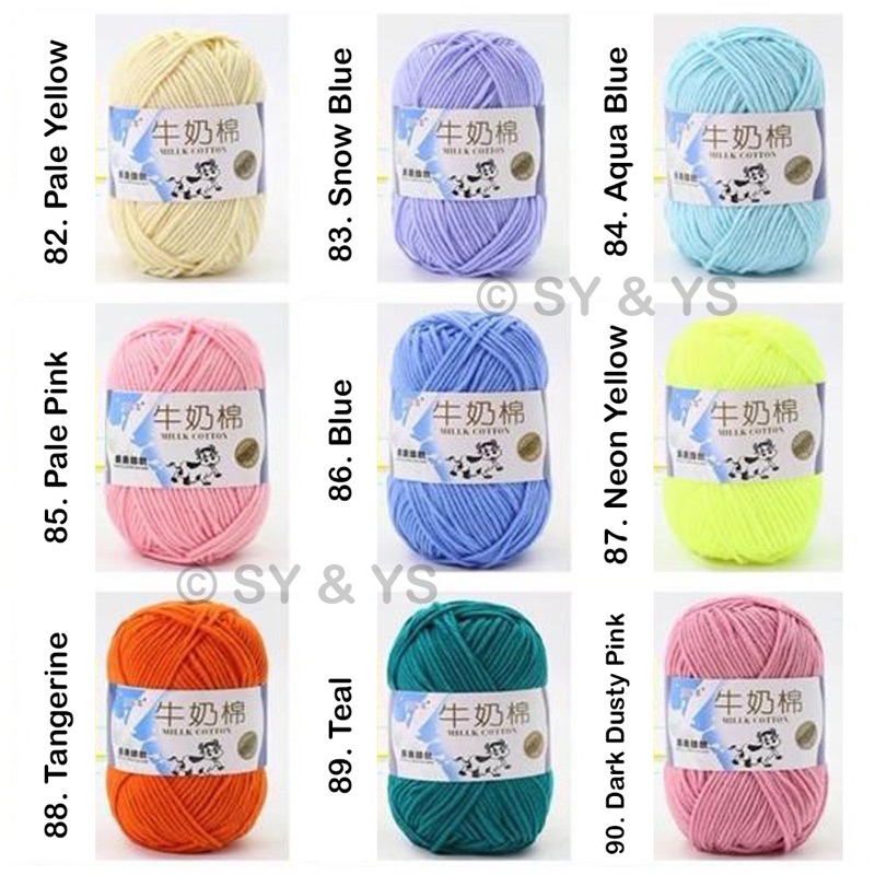 Benang Rajut Milk cotton yarn 88-95
