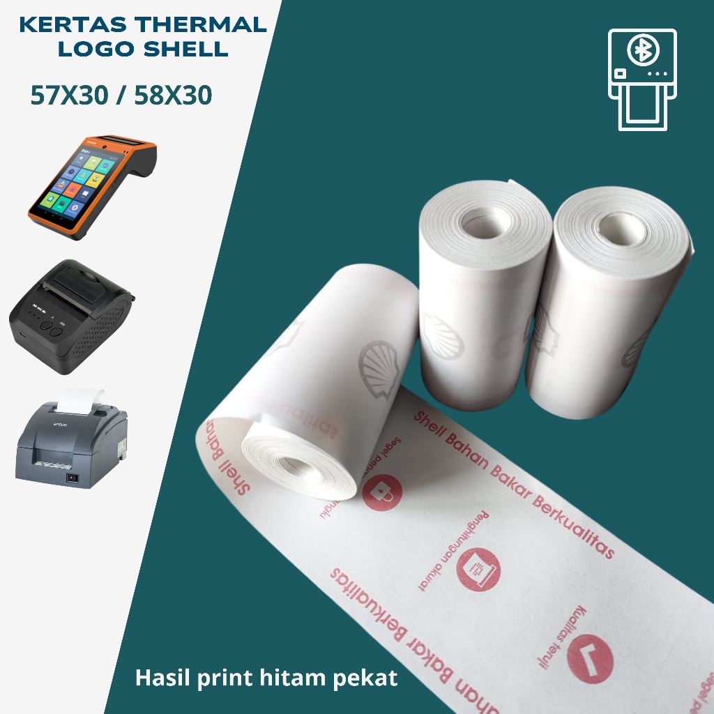 

Kertas thermal logo shell 57X30