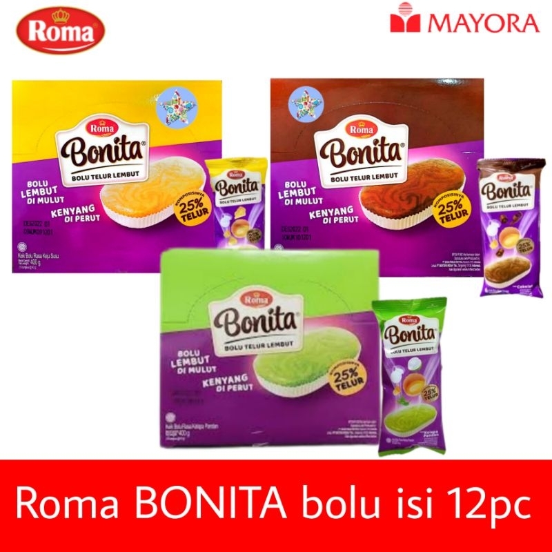 

Roma Bonita bolu isi 12 pc/kotak