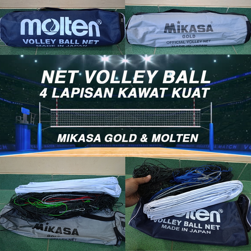 NET VOLI VOLY VOLLEY BALL MIKASA MOLTEN JARING NET UKURAN STANDAR