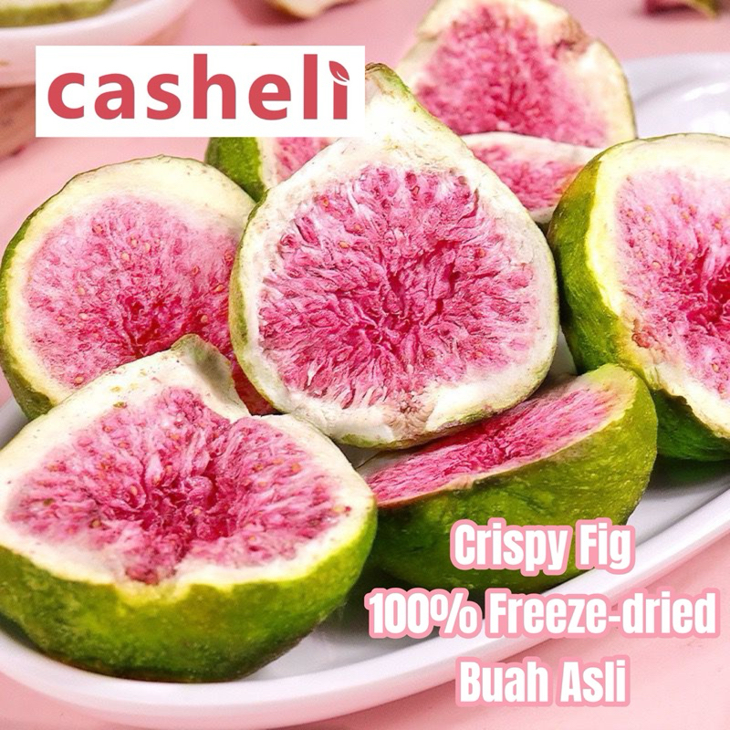 

QH casheli Crispy Bundle of 2 Freeze-dried Fig 30g +Freeze-dried Strawberry 30g