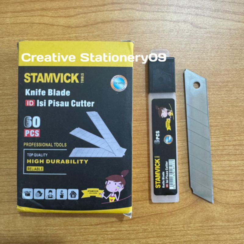

Isi Cutter Stamvick 1 Kotak / Isi Cutter Murah / Isi Kater / Knife Blade Tajam /Refill Pisau Cutter Stamvick