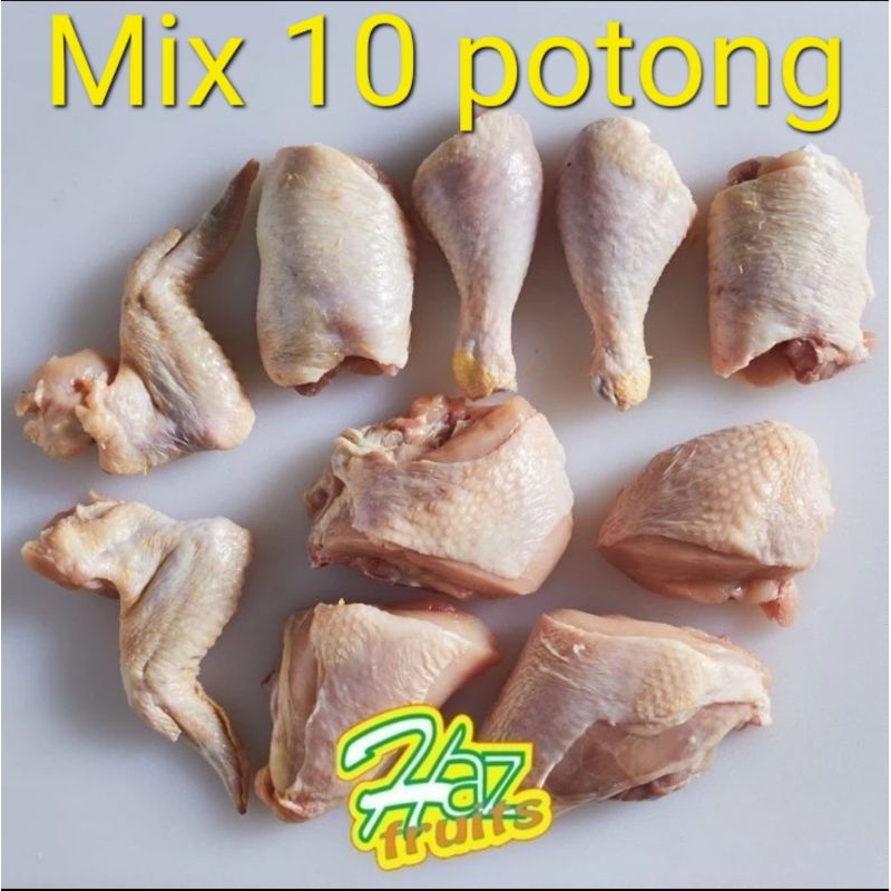 

Daging ayam potong Mix 10 potong Bersih Berkwalitas.