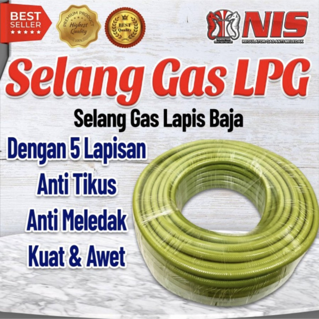 Selang Gas LPG 5 Lapis (Kawat Baja) Per Meter