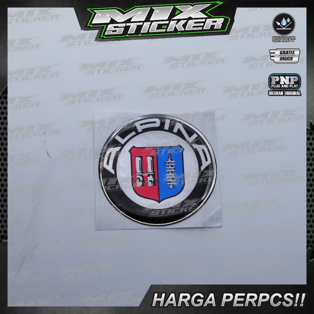 emblem alpina / emblem timbul alpina / stiker 3d alpina / stiker emblem alpina / sticker alpina 3D