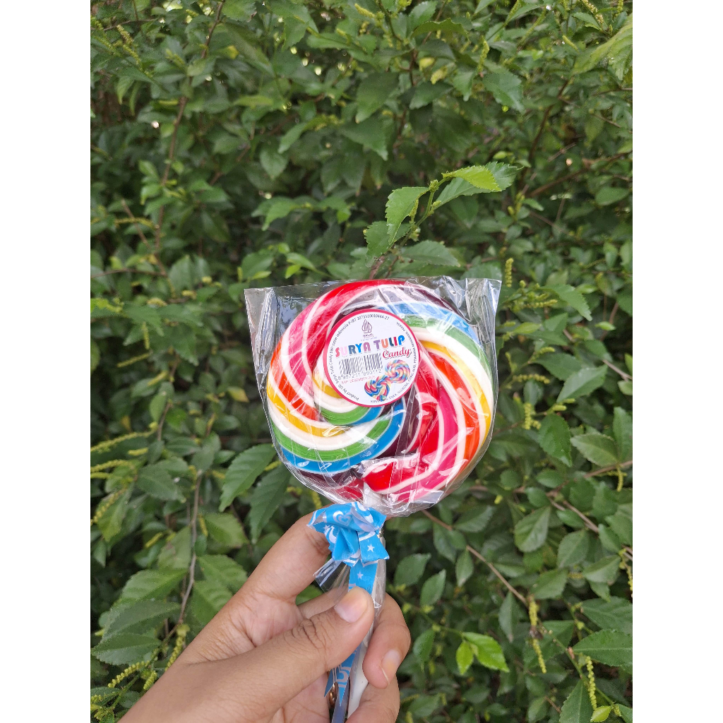 

Surya Tulip Permen Lolipop Bulat 6.5 cm - Tanpa Pemanis Buatan - Premium