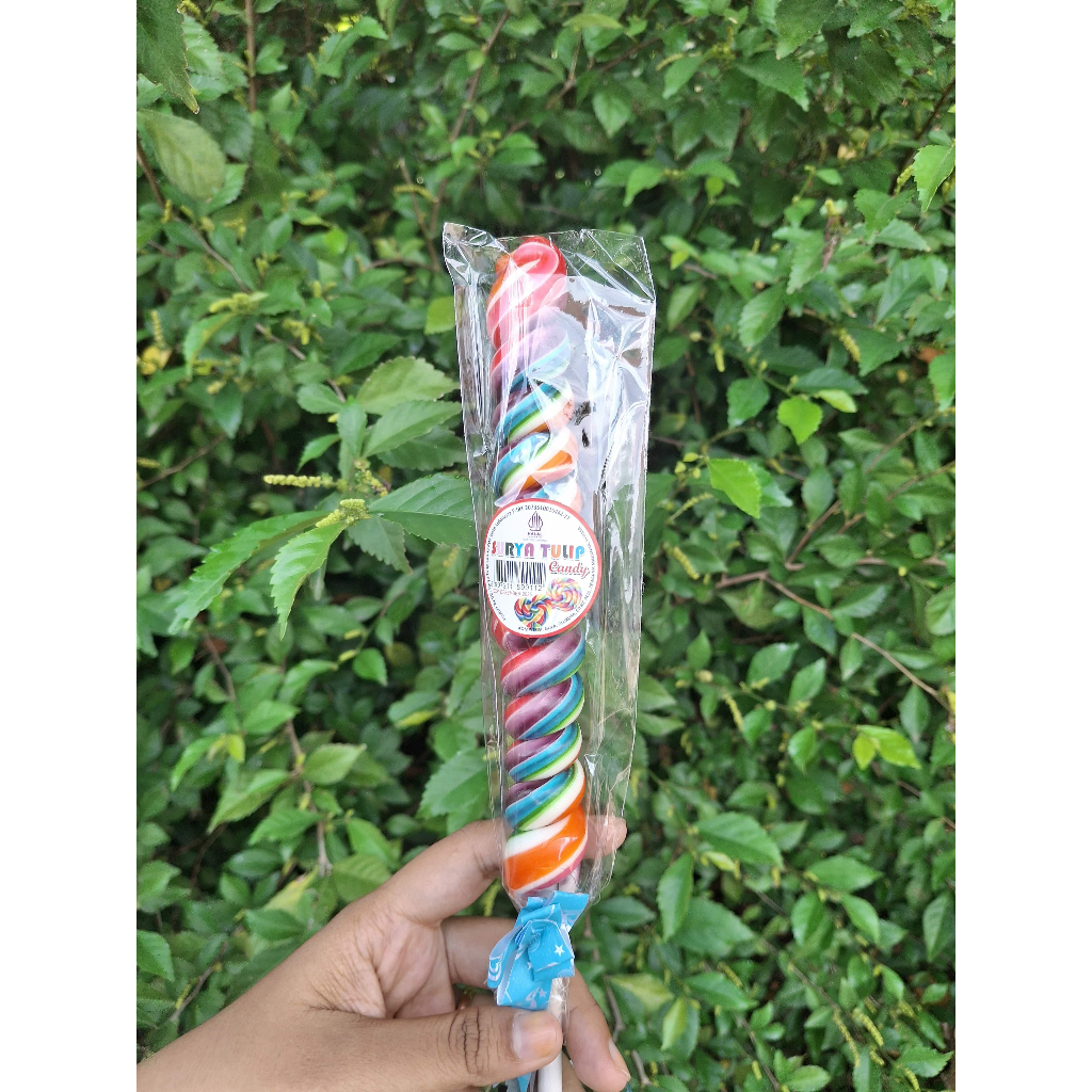 

Surya Tulip Permen Lolipop Spiral 8.5 cm - Tanpa Pemanis Buatan - Premium
