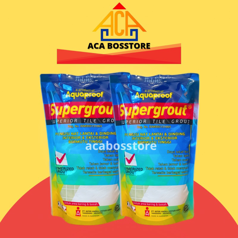 Semen Nat Pengisi Naad Keramik Supergrout Aquaproof Tile Grout Oker Warna Putih Hitam