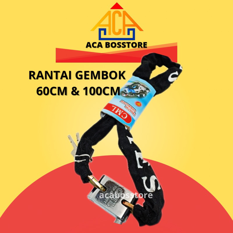 Gembok Rantai Gembok Rumah Pagar Motor Sepeda / Kunci Rantai Camel 60 cm 100 cm