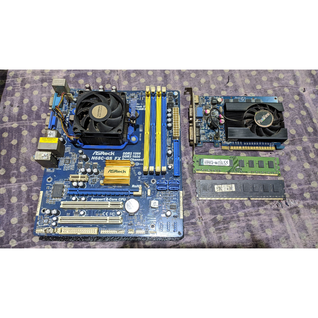 1 SET PC AMD Phenom II X4 955, Asrock N68C-GS FX, Nvidia GT420 1GB, Kingston DDR3 8GB 2x4GB 1600mhz,