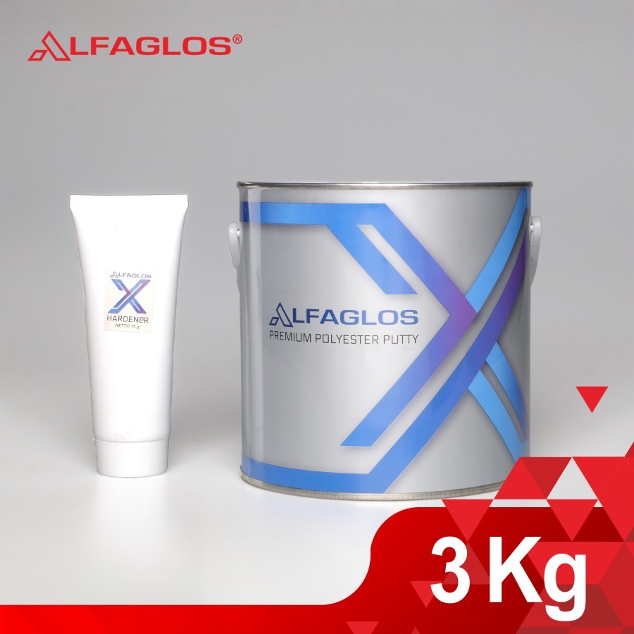ALFAGLOS X PREMIUM POLYESTER PUTTY 3KG / DEMPUL PLASTIK BODY MOBIL