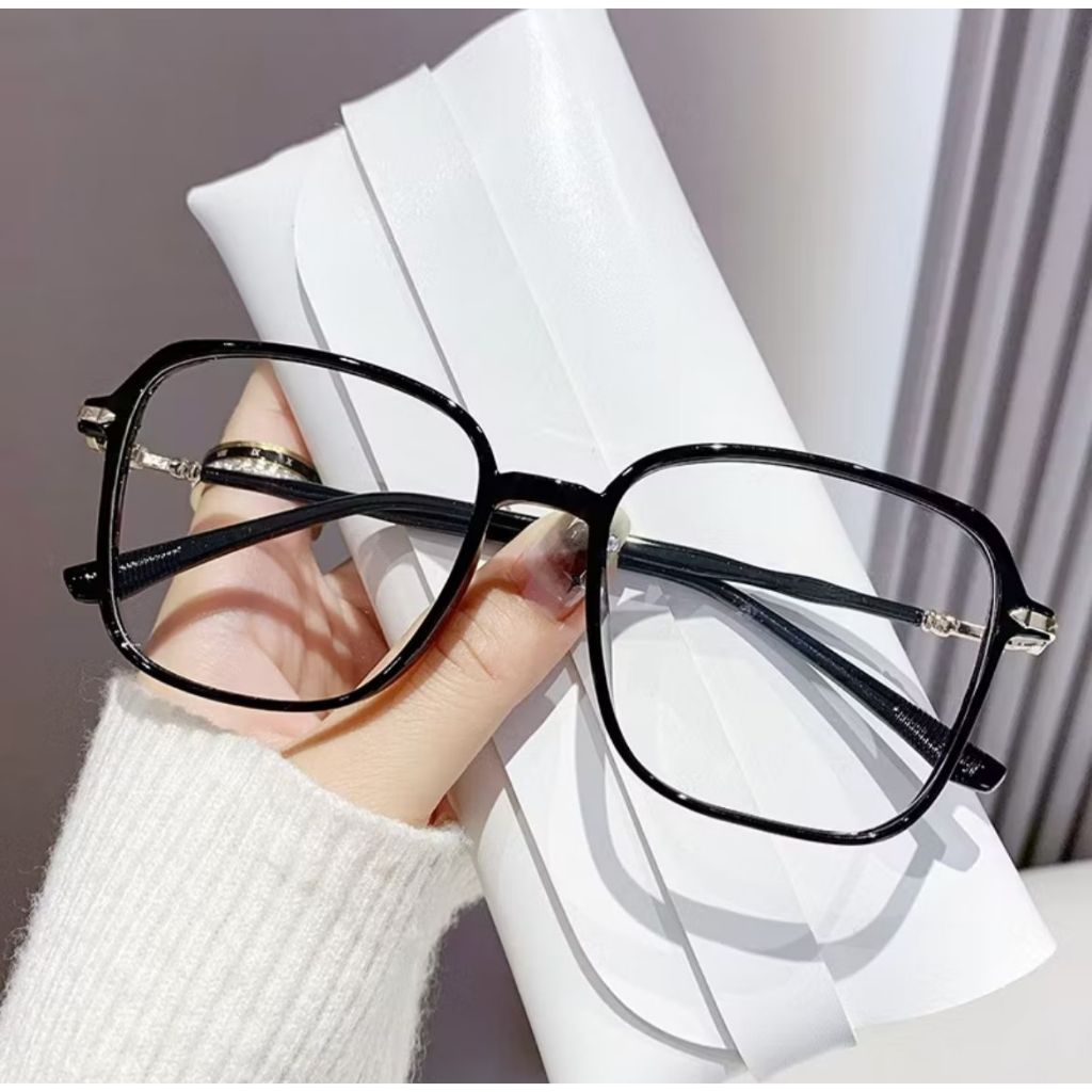 Queen's Salfa - [ Promo Beli 1 Gratis 1 Kacamata ] New Kacamata Kotak Wanita Model Hijab Lensa Minus