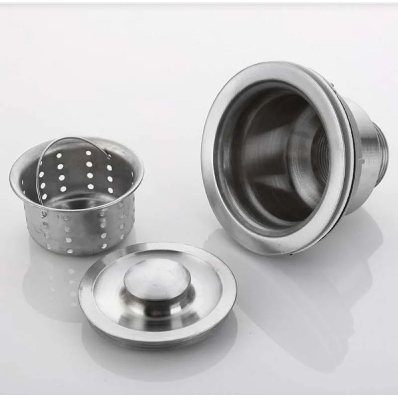 Afur avur bak cuci piring lubang besar stainless set saringan wastafel drat 1.1/4 Inch