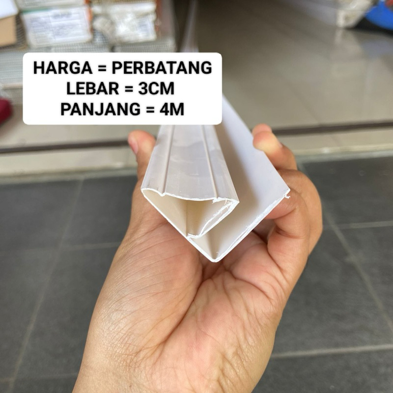 List profil/List tembok lebar 3cm varian putih dan coklat