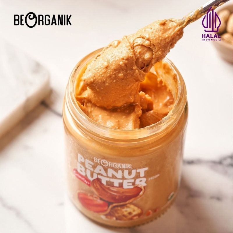 

BEORGANIK CRUNCH PEANUT BUTTER - (Unsweetened, Gluten Free, Vegan) - SELAI KACANG