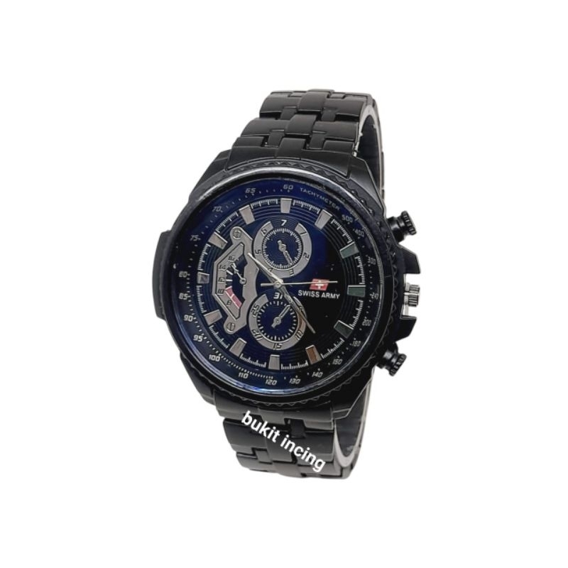 Jam Tangan Pria Millitary Army Sport Rantai Hitam Doff Analog Crono Variasi watch