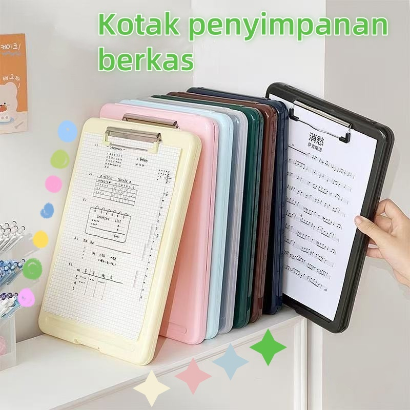

Clipboard + Storage Alas Papan Ujian / Papan Jalan 2in1 / Clipboard 2 in 1 / Clip Board A4