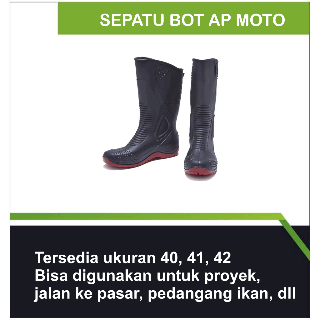 SEPATU BOT AP MOTO /SEPATU KEBERSIHAN/SEPATU TUKANG