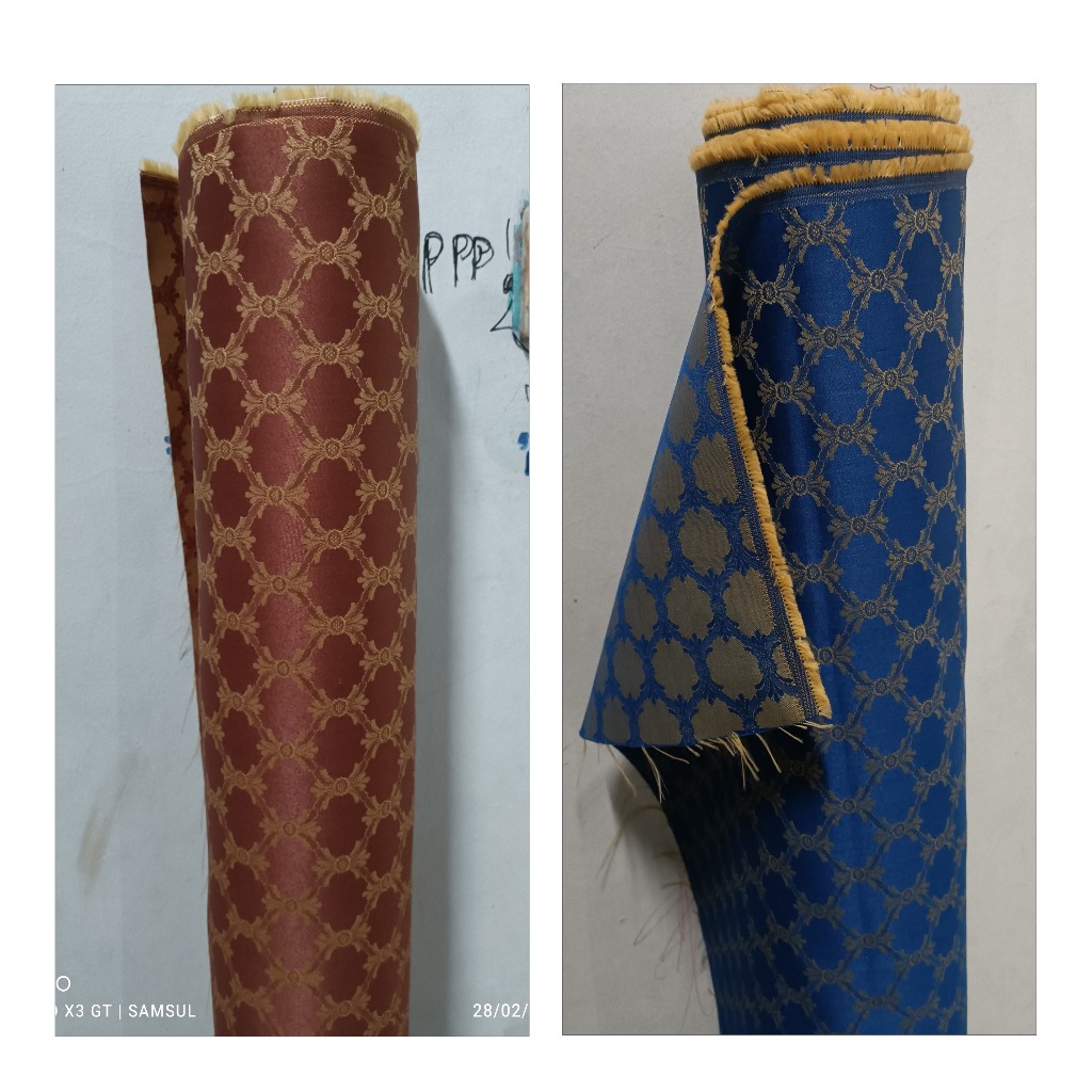 RB Bahan Kain Sofa Kursi Jok Sopa Kantor Tamu Kayu Jati Jepara Premium Motif Bunga Import Tebal