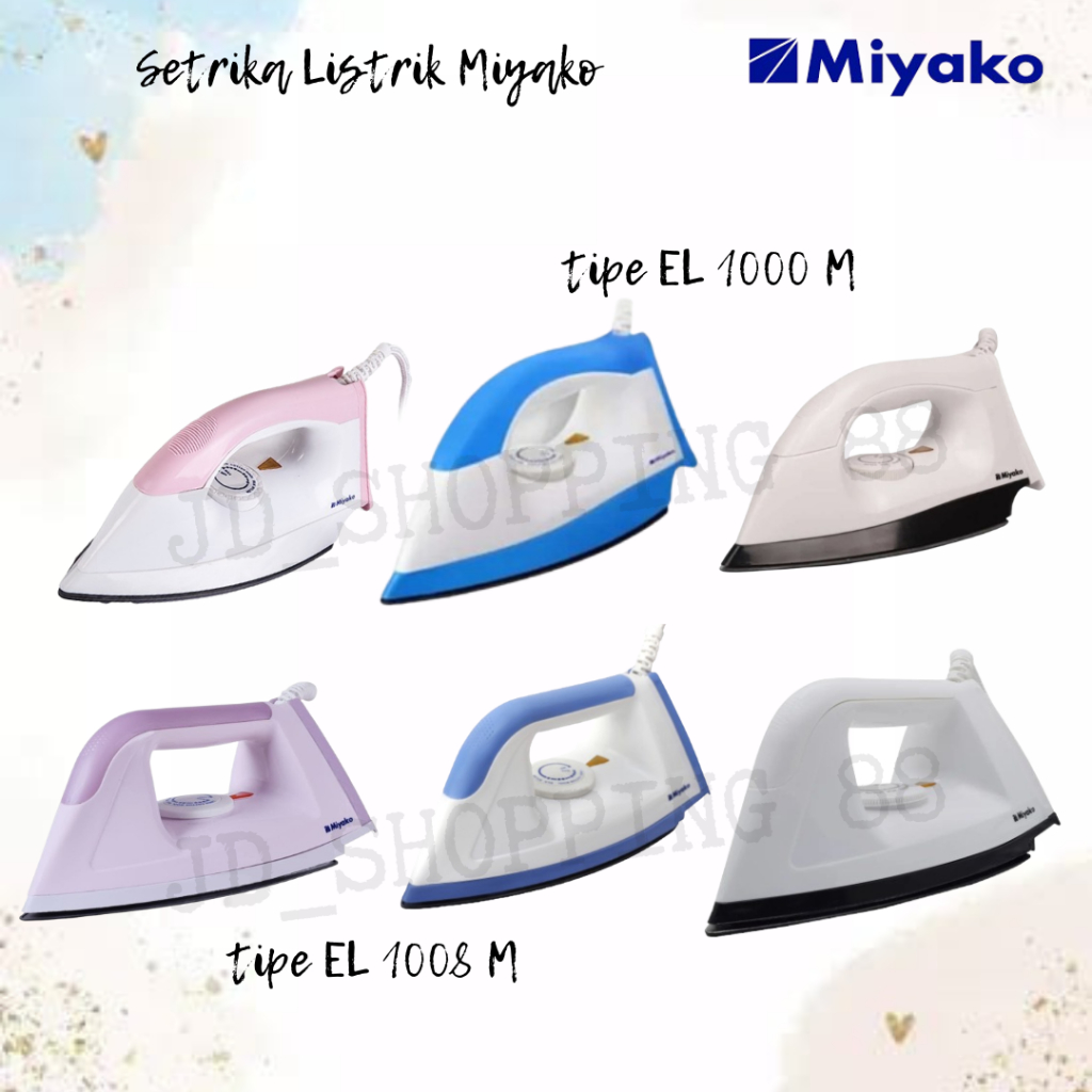 Setrika Miyako EL 1000 M & EL 1008 M Banyak Warna EL-1000 M / EL-1008 M / EL - 1000 M / EL 1008 M