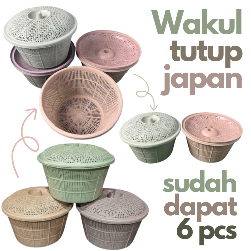 ( 6 PCS ) WAKUL TUTUP/WAKUL TUTUP JAPAN 12/WAKUL TUTUP WASKOM/ WAKUL TUTUP HAJATAN / WAKUL HAMPERS /