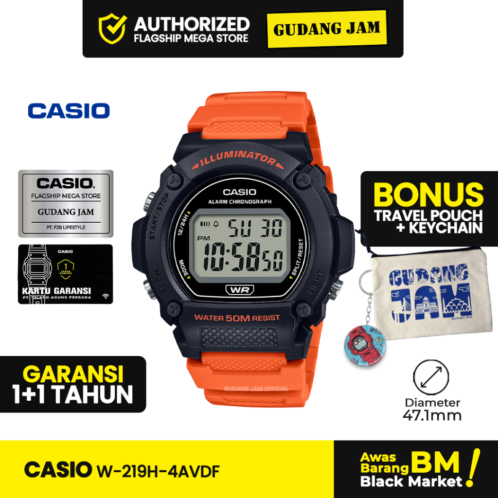 Jam Tangan Casio W-219H-4AVDF W-219H W-219 W219H W 219H