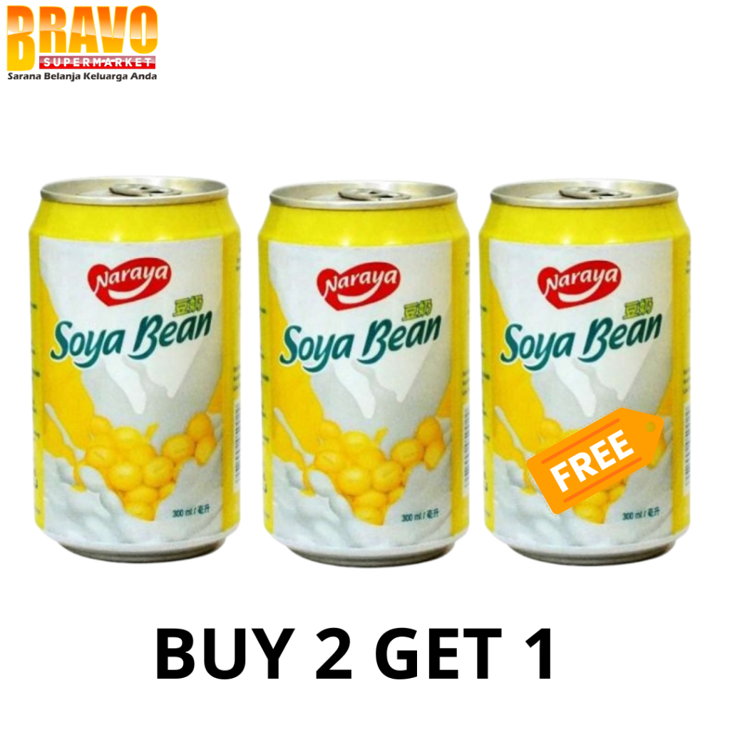 

Bravo Bojonegoro - [ BUY 2 GET 1 ] Naraya Soya Bean 300ML - Minuman Kaleng - 300ML