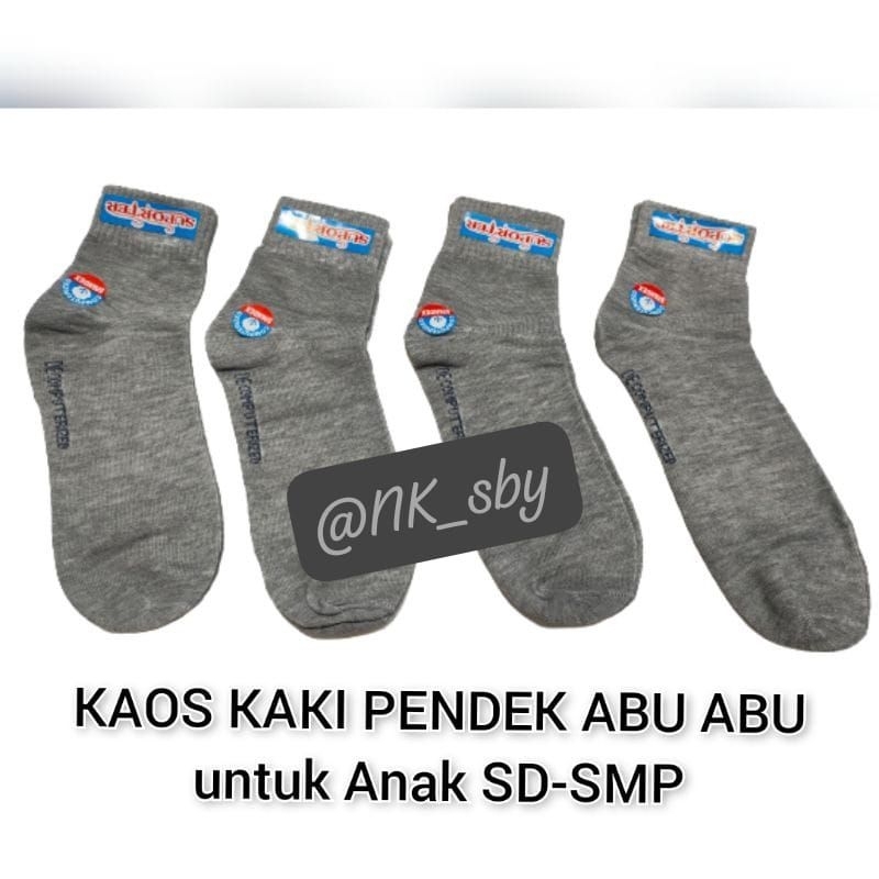 KAOS KAKI PENDEK ABU² POLOS