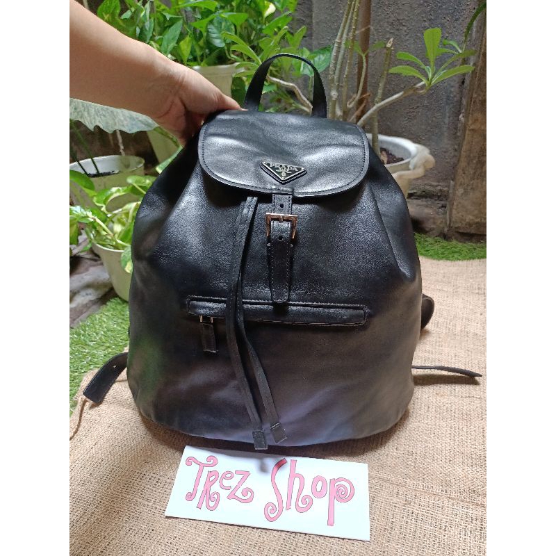 Tas Ransel backpack PR4D4 FULL KULAS HITAM