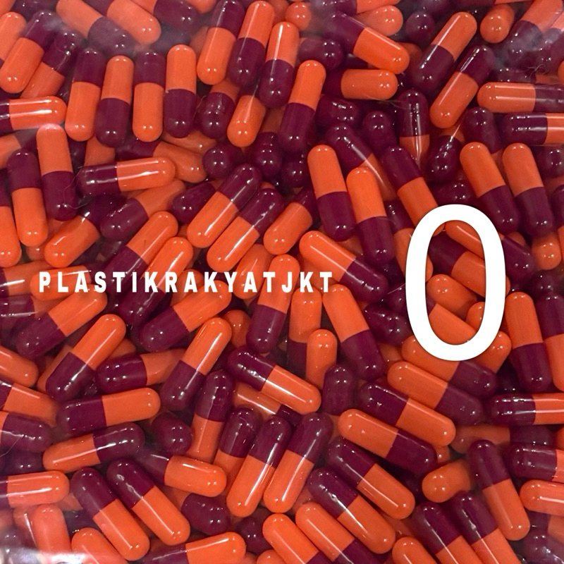 REPACK Kapsul Kosong Ukuran 0 Warna Maroon Orange isi 1000 Butir