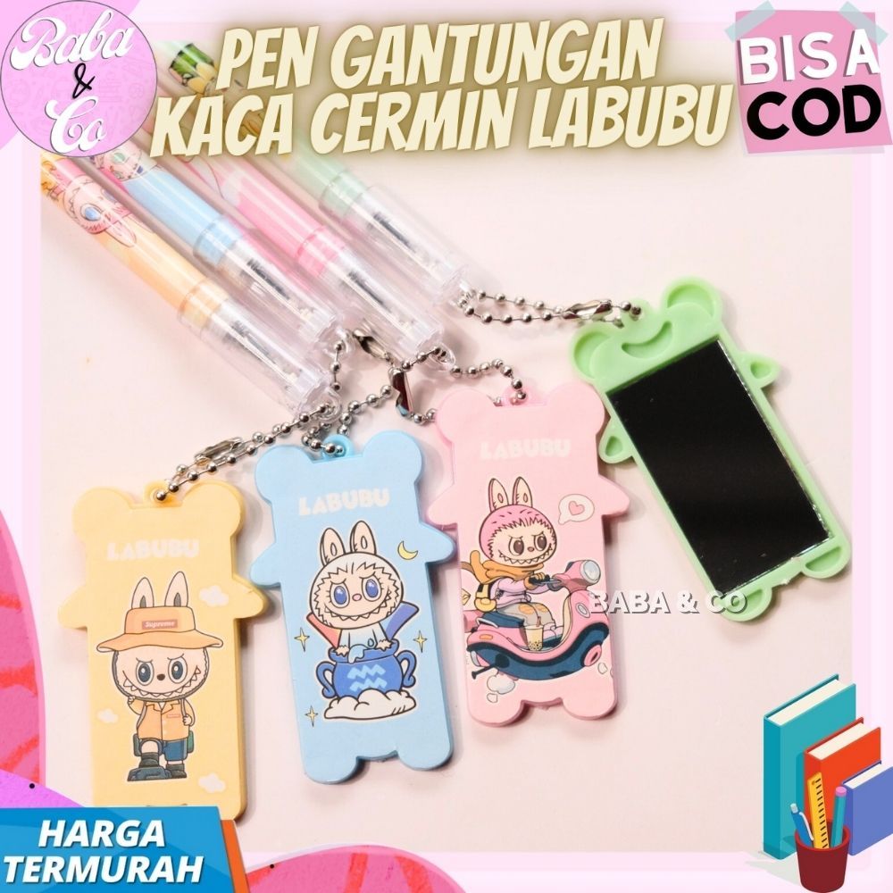 

PEN LABUBU PULPEN GANTUNGAN CERMIN KACA LABUBU LUCU UNIK PEN GANTUNG KACA LABUBU IMUT ALAT TULIS SEKOLAH LABUBU