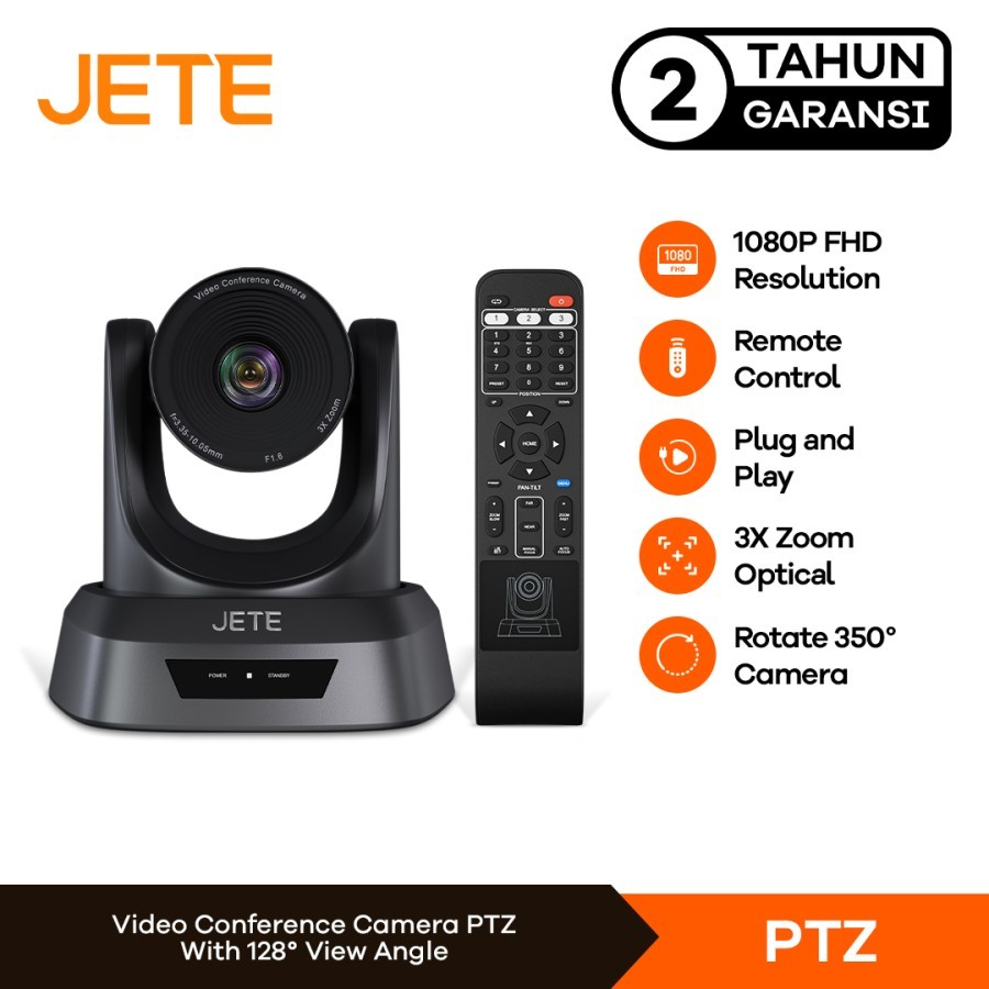 JETE PTZ Video Conference I Conference Camera 3x Zoom- Garansi 2 Tahun