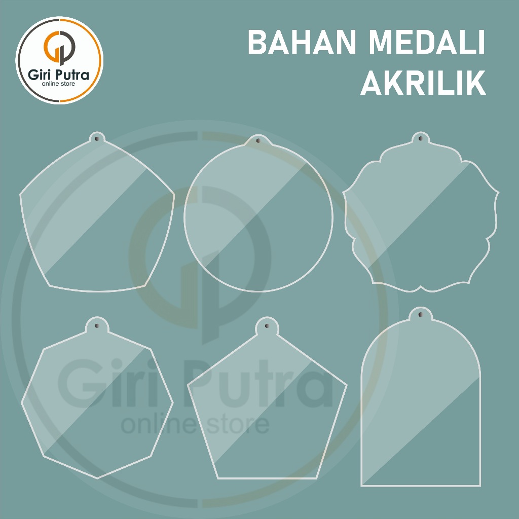 

BAHAN MEDALI AKRILIK BENING 6,5CM, TEBAL 2MM - LASER CUTTING