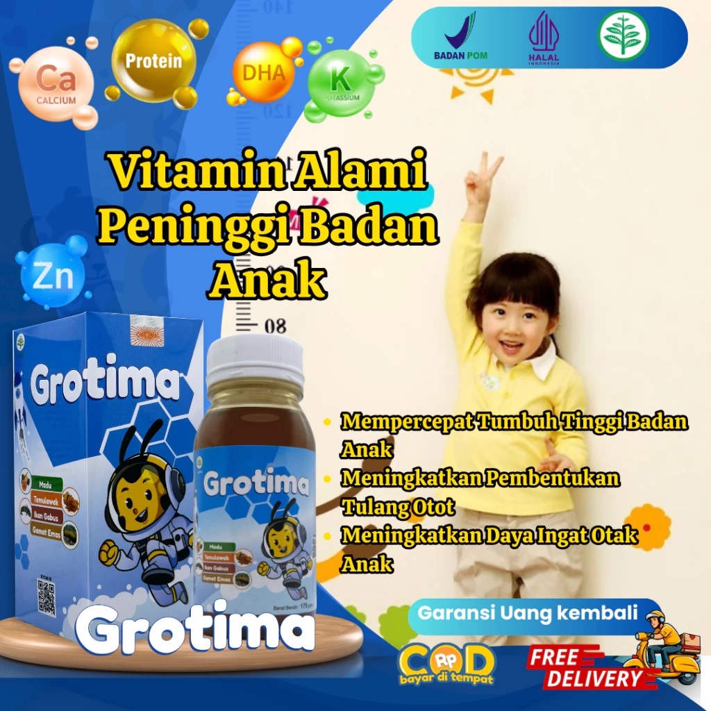 Vitamin Peninggi Badan Anak / Obat Tumbuh Tinggi Badan Anak / Vitamin Tinggi Badan Anak / Grotima Un