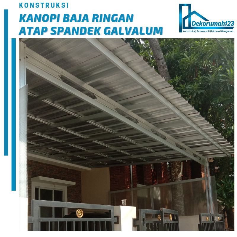Kanopi Baja Ringan Atap Spandek Galvalum Murah