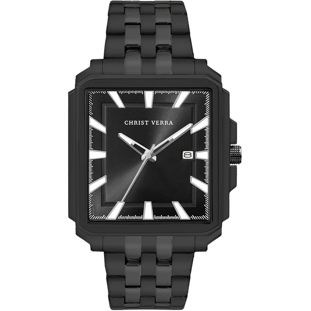Jam Tangan Pria Tali Rantai Christ Verra CV 12083G-16 BLK