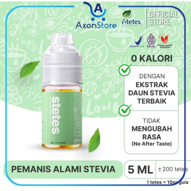 

5ML STETES Stevia Natural Sweetener Pemanis Alami 5ml Gula Nol Kalori