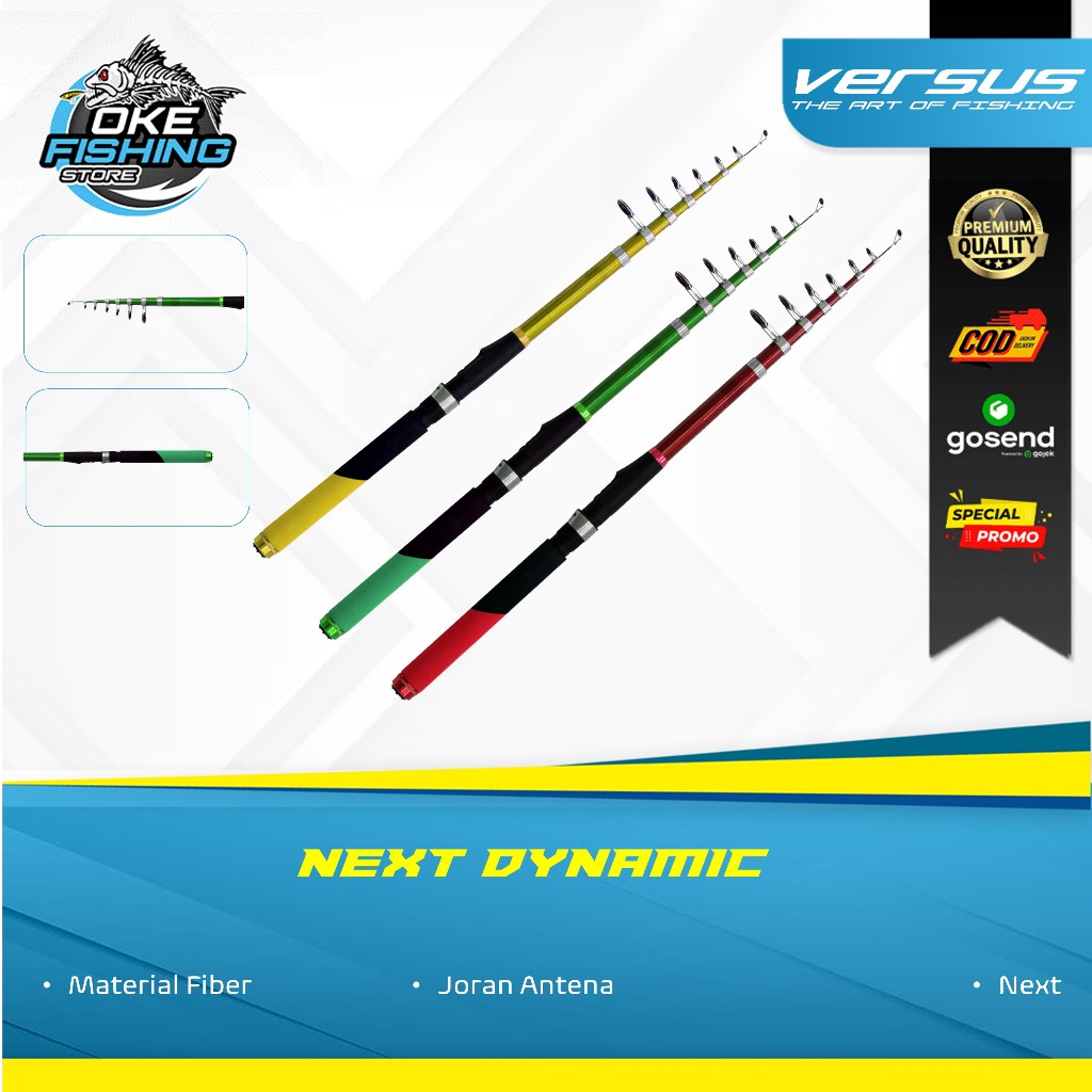 Joran Antena Versus DYNAMIC Fiber Material 1.5M - 3.6M  7Ring Guide Joran Pancing Murah