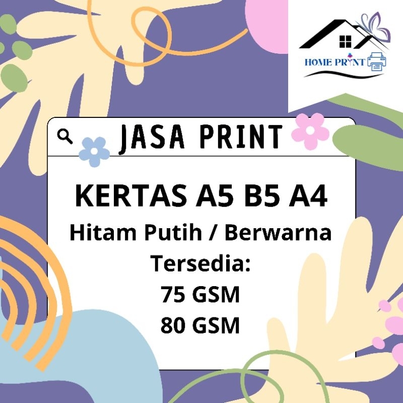 

Home Print Kertas A4 A5 B5 75 gsm 80 gsm Cetak Laporan Tugas hitam putih dan berwarna