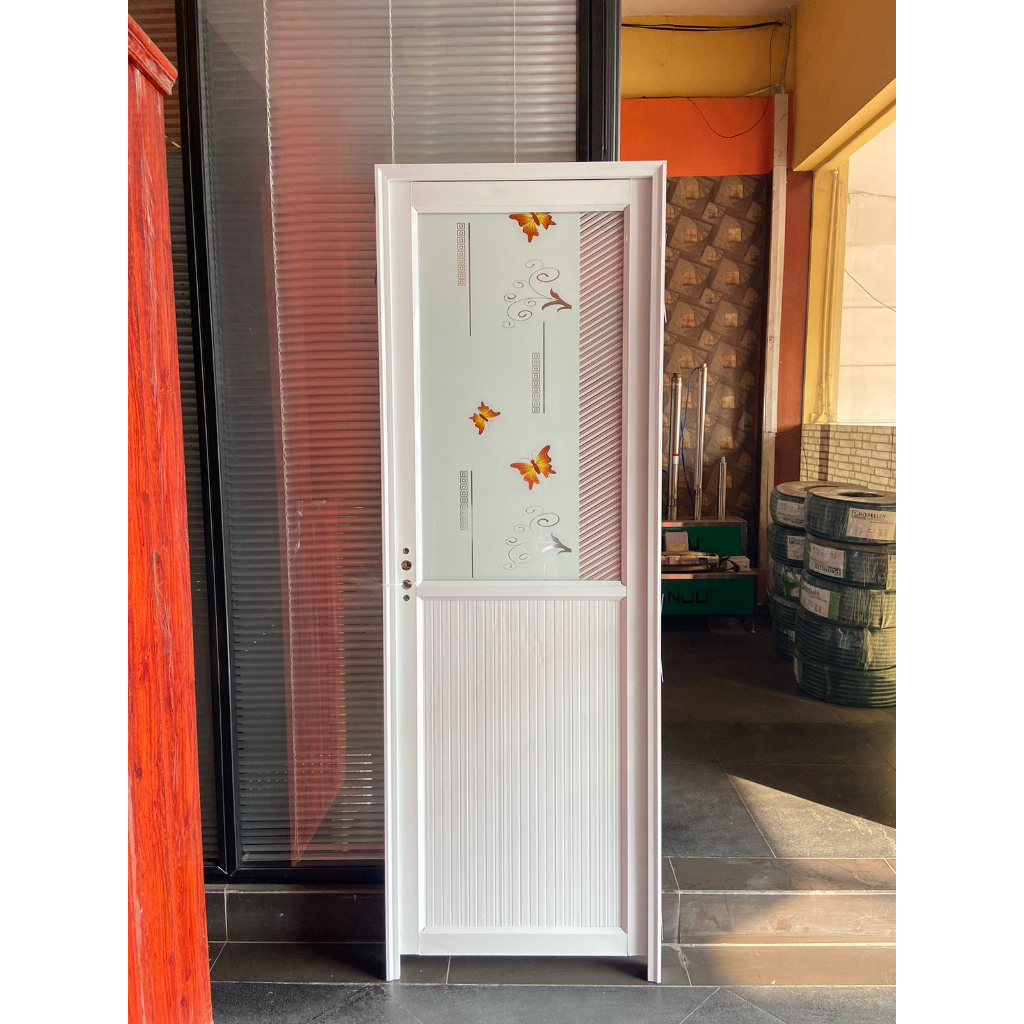 Pintu Toilet / Pintu kamar mandi Putih/ Pintu Kamar mandi astetic Full set