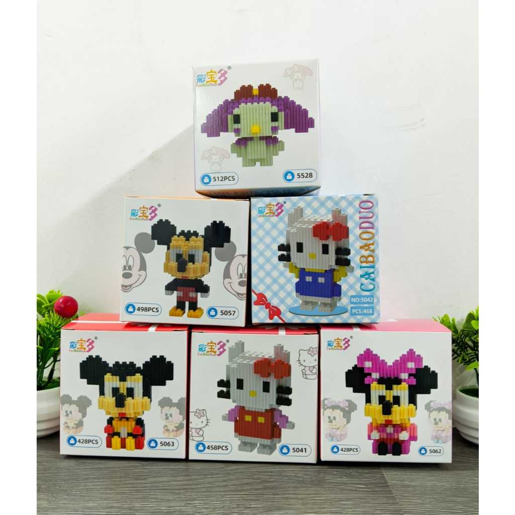 Mainan Edukasi Brick Nano Bricks Mickey Mouse Minnie Mouse  Mainan Balok Susun Nano Block Brick Mini
