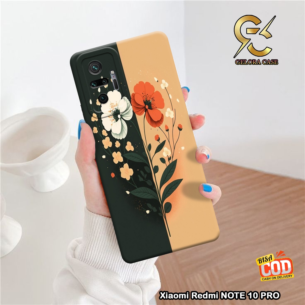 Case Xiaomi Redmi Note 10 Pro- Geloracase - Casing Redmi Note 10 Pro - Motif case Bunga - Xiaomi - S
