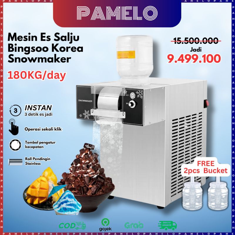 Mesin Es Bingsoo Korea 180kg/24jam Bingsu Snow Ice Machine Mesin Es Salju Es Serut Es Krim