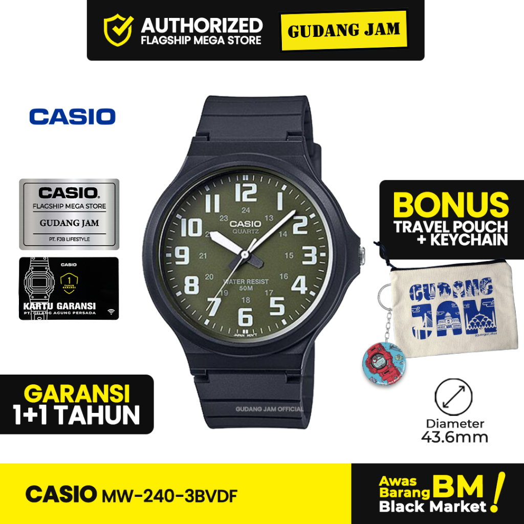 Jam Tangan Casio MW-240-3BVDF MW-240-3B MW-240 MW240 MW 240 SLF