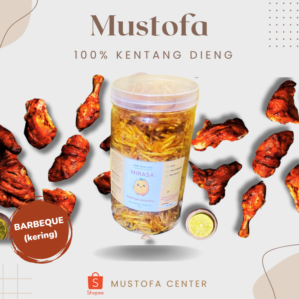 

Kentang Mustofa Premium 1000ml MIRASA BARBEQUE GURIH KERING Keripik Kering Kentang